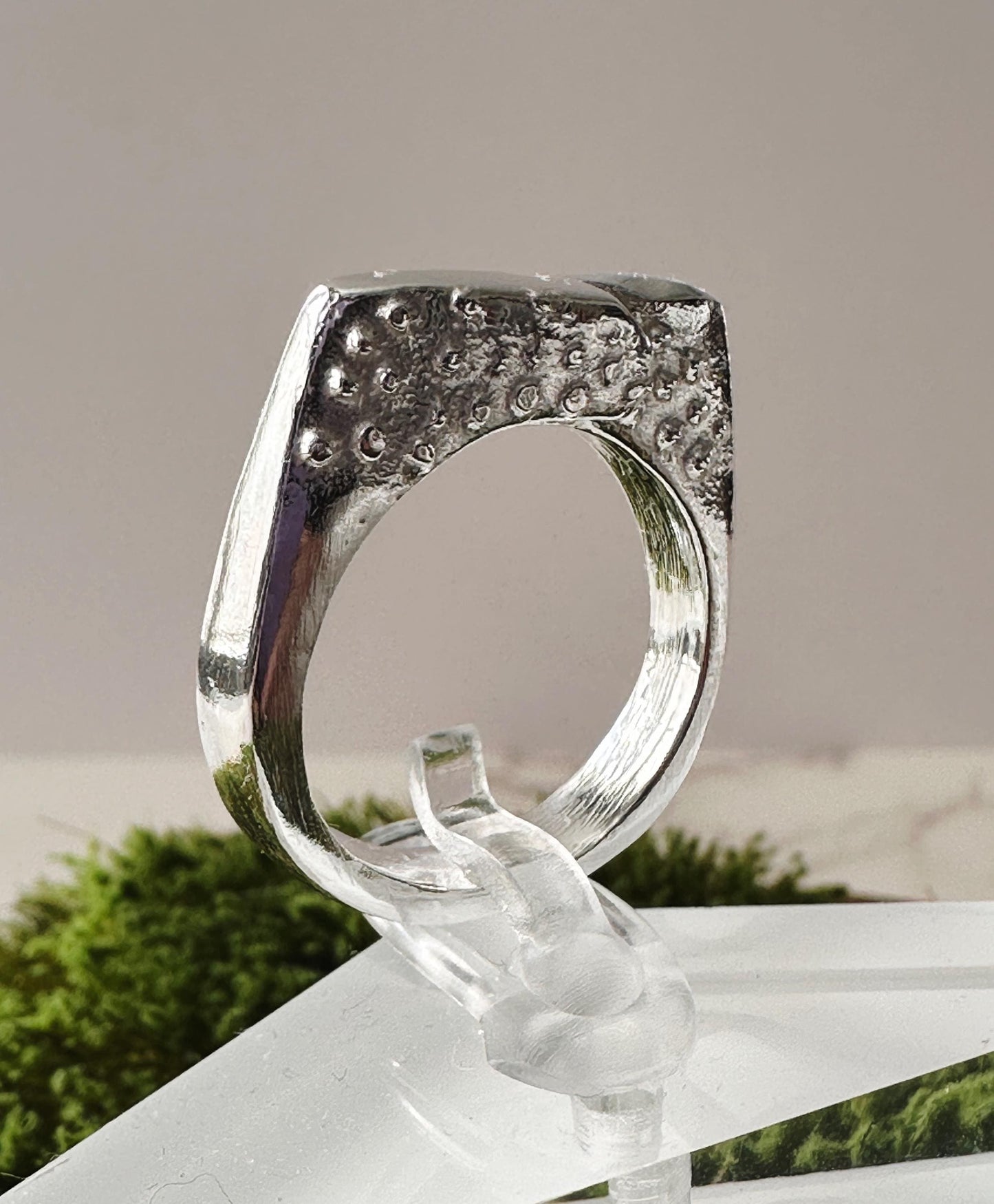 Handmade Sand-Casted Sterling Silver Textured Statement Ring