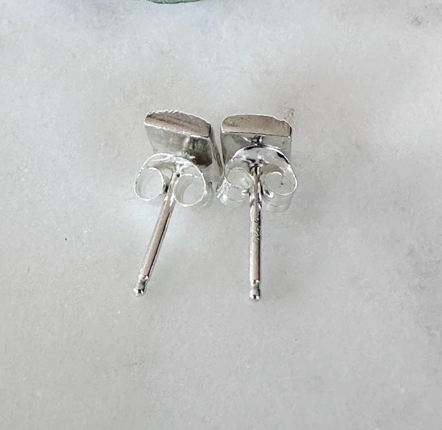 Dainty Sterling Silver Swirl Pattern Statement Bar Stud Earrings