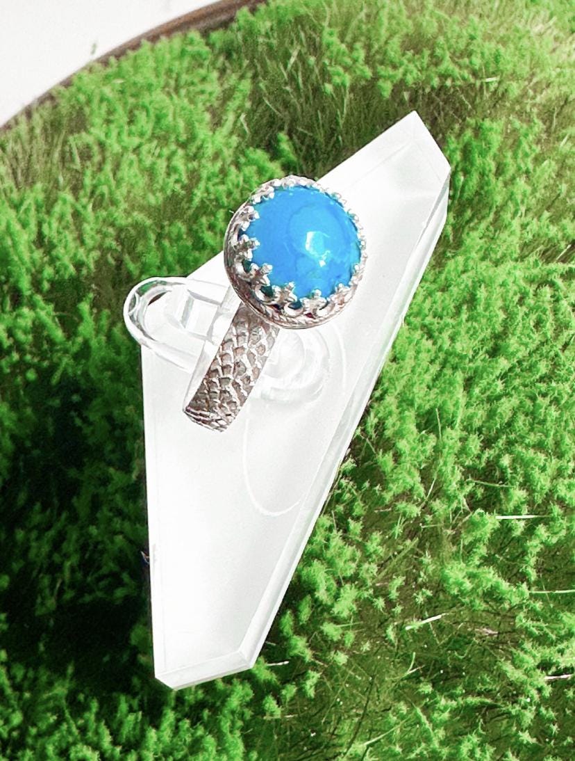 Handmade Sterling Silver Blue Medieval Statement Ring