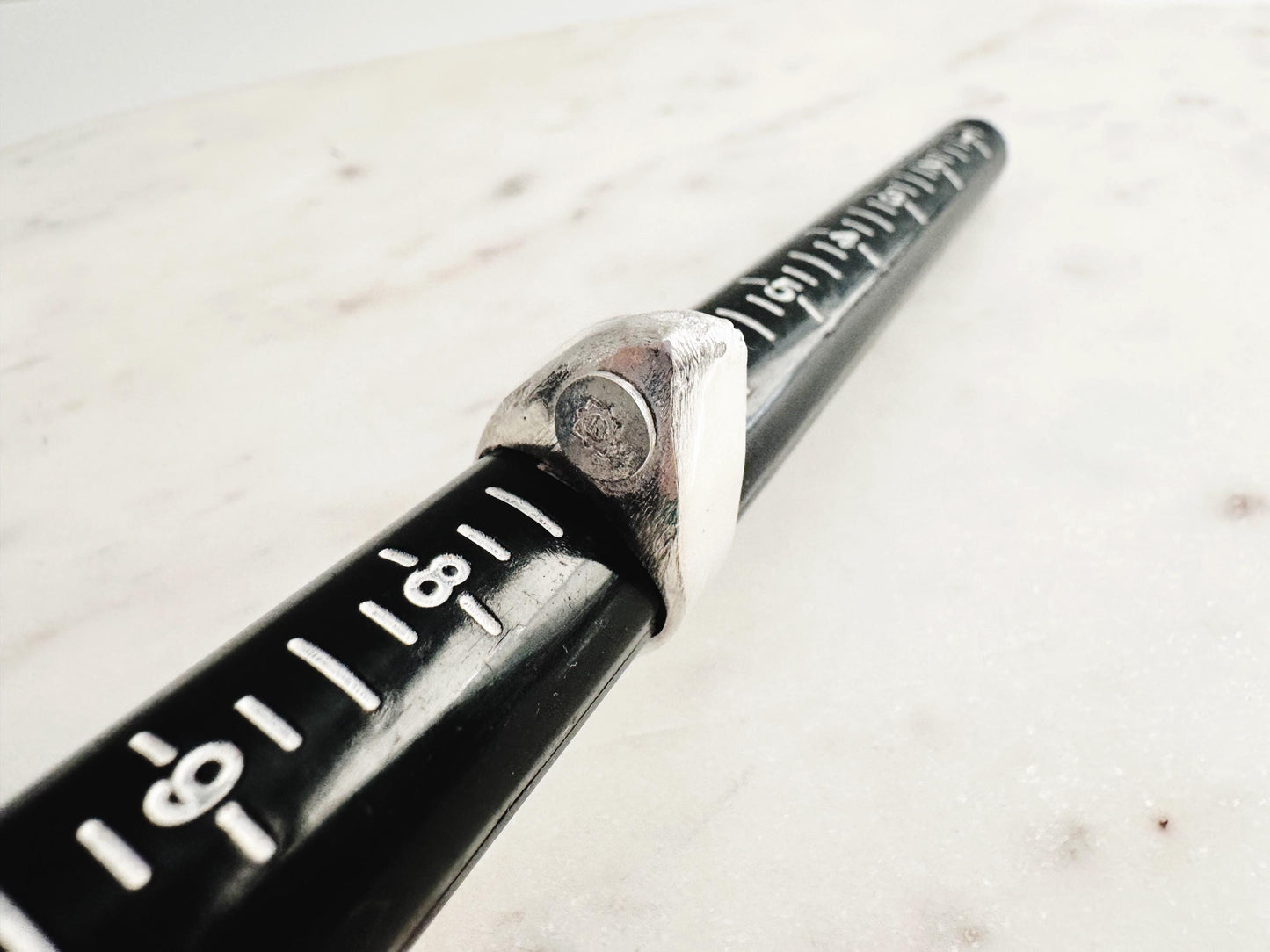 Handmade Sandcasted Organic Textured Abstract Shark Inspired Sterling Silver Statement Ring