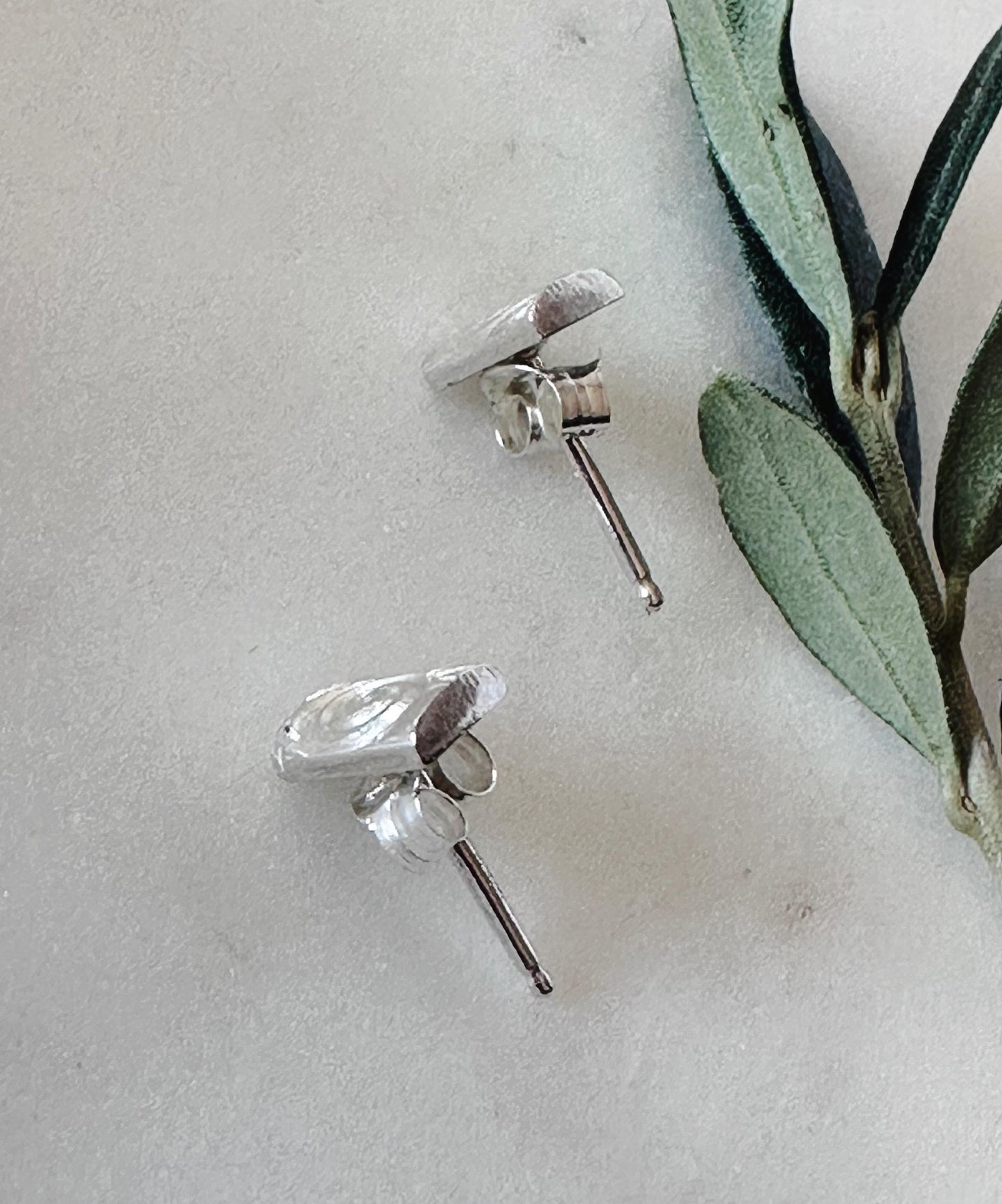 Dainty Sterling Silver Swirl Pattern Statement Bar Stud Earrings