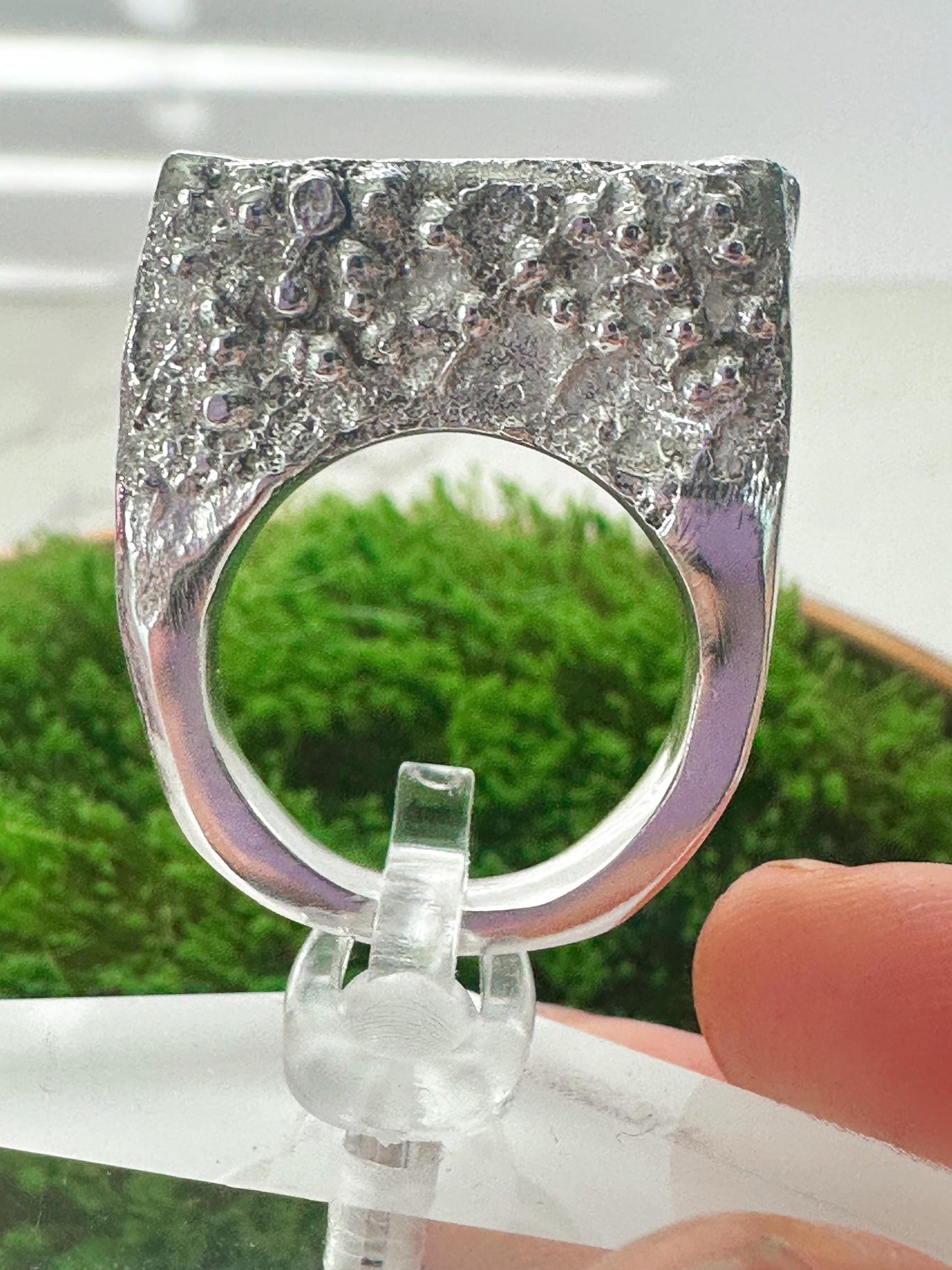 Sand Casted Handmade Sterling Silver Texture Statement Ring