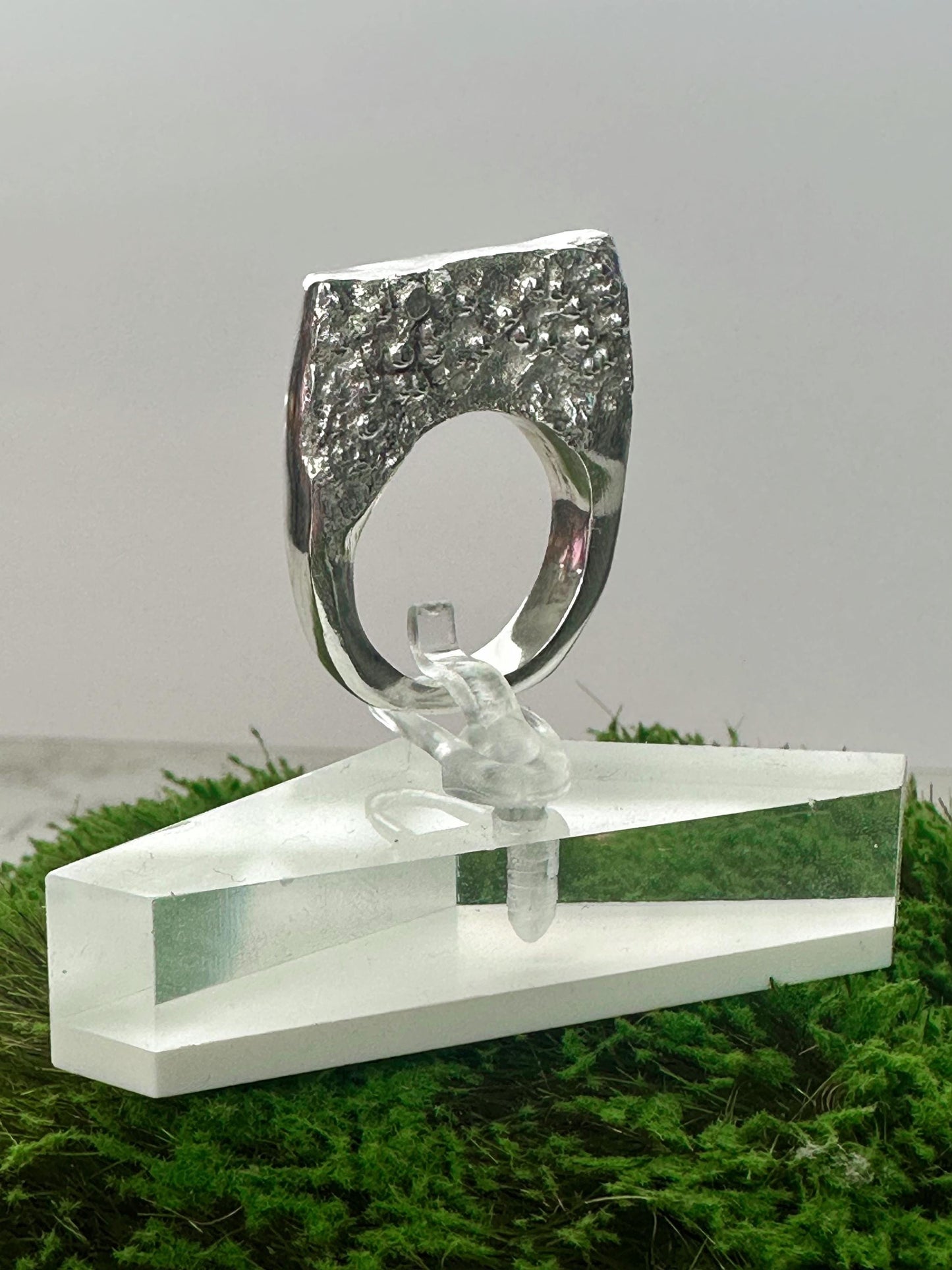 Sand Casted Handmade Sterling Silver Texture Statement Ring